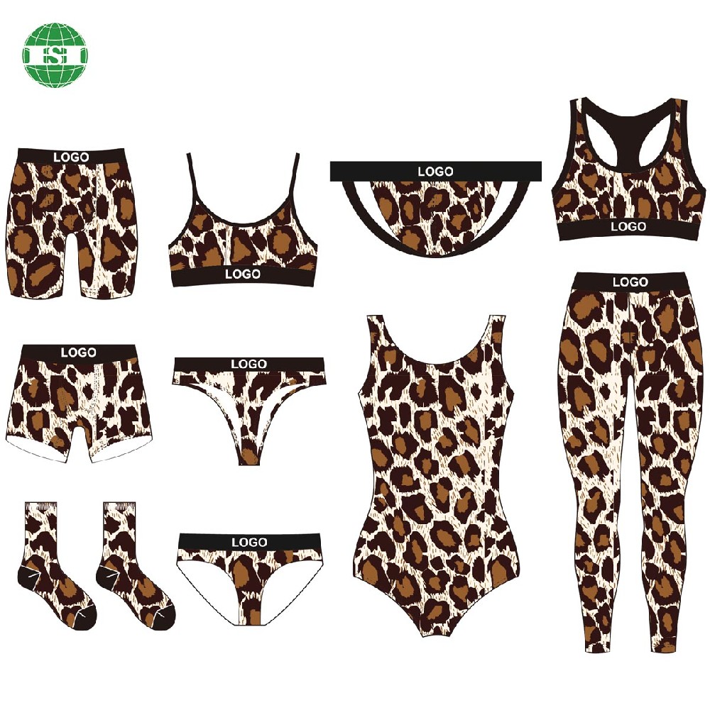 Leopard print design mock up men women kids apparel