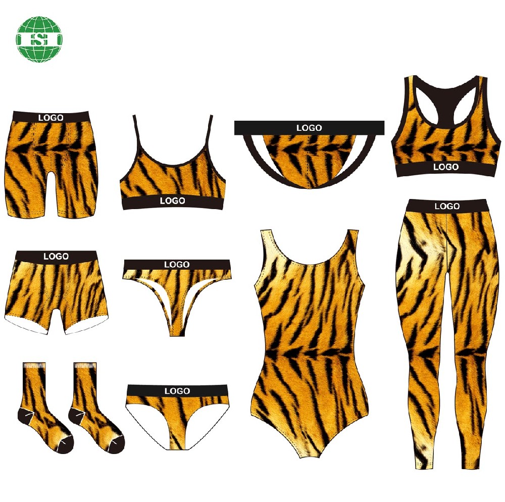 Tiger skin print design apparel mock up for men women kids