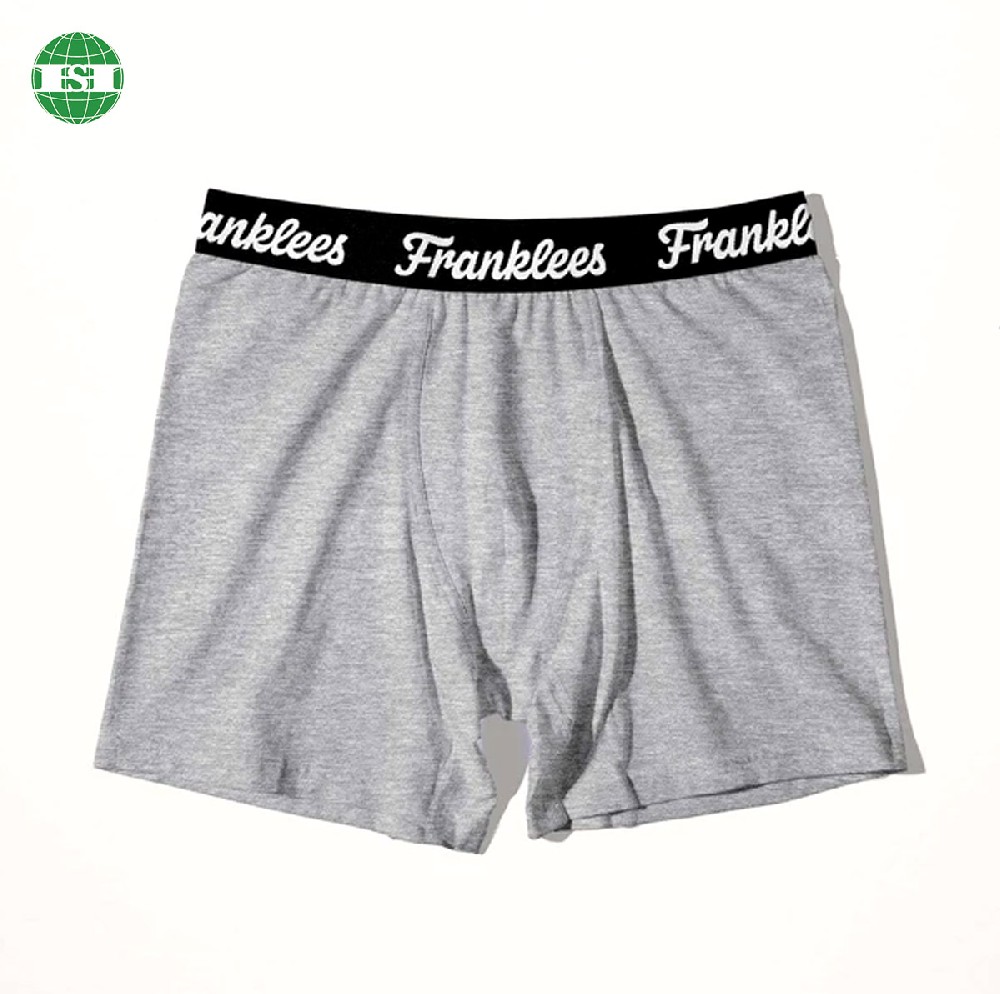 Grey cotton spandex boxer briefs underwear for men
