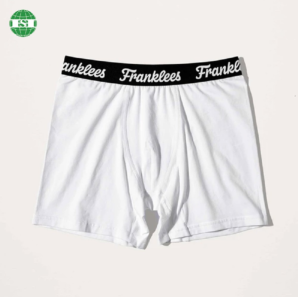 White bamboo spandex boxer briefs underwear for male