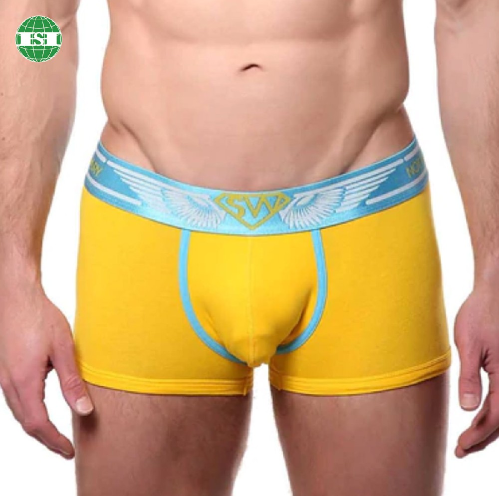 Customized logo bamboo spandex men's trunks underwear
