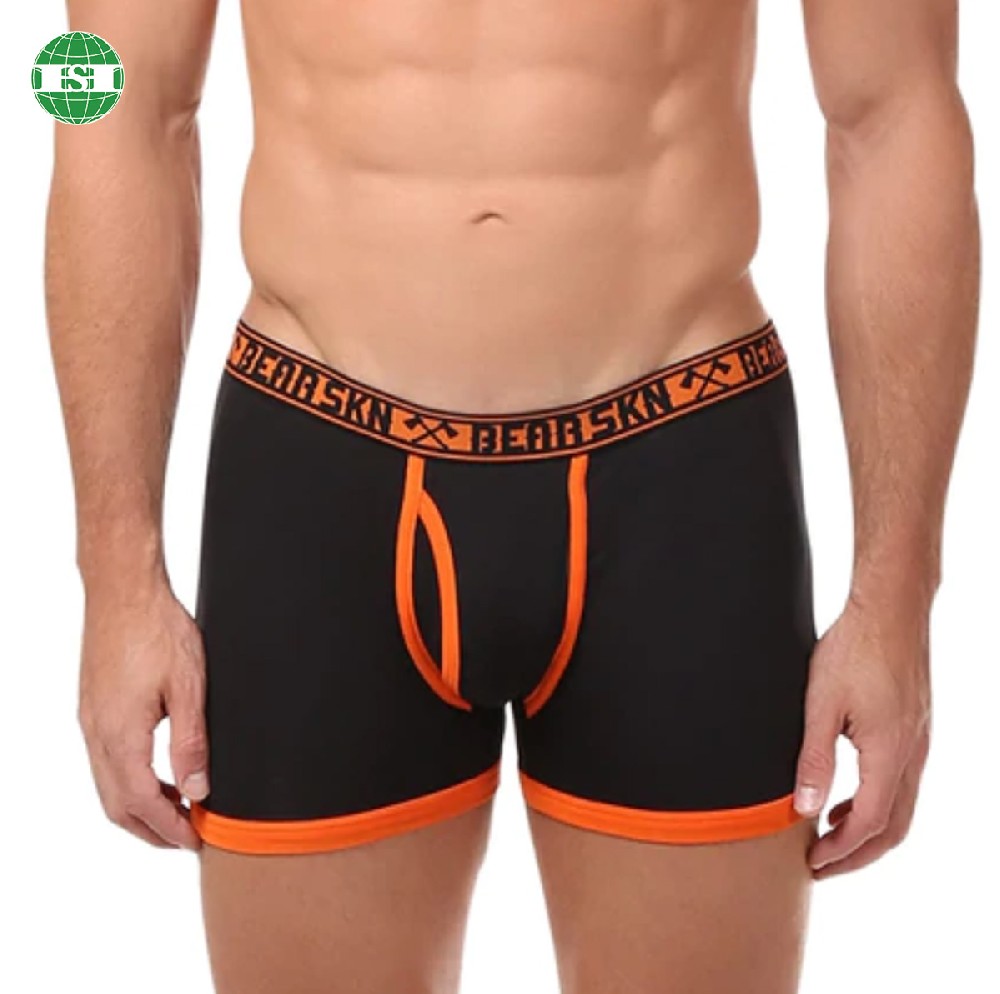 Customised letters belt open fly pouch men's trunks underwear