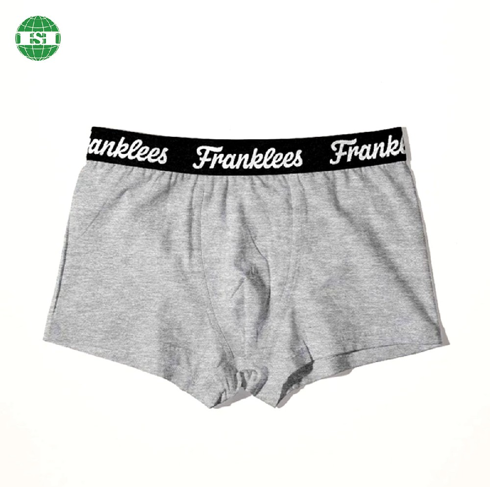 Customised logo 95% cotton 5% spandex men's underwear trunks