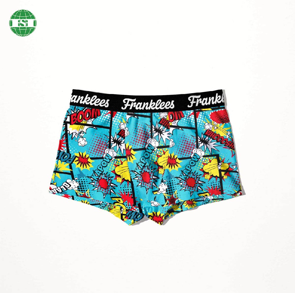 Graphic overall print underwear personalized logo men's trunks