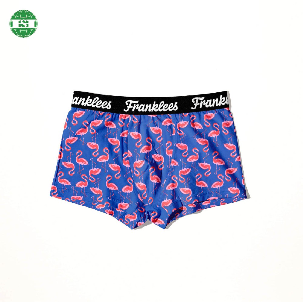 Flamingo print underwear customized logo men's trunks