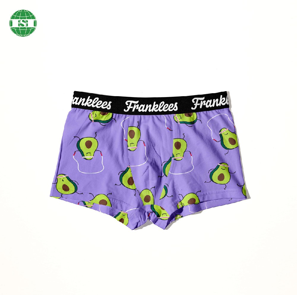 Avocado printed underwear custom name men's trunks