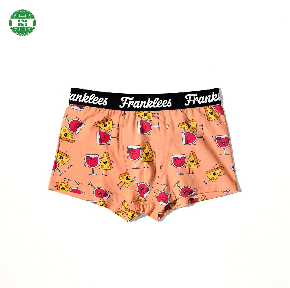 Cheese patterned underwear customized branding trunks for men