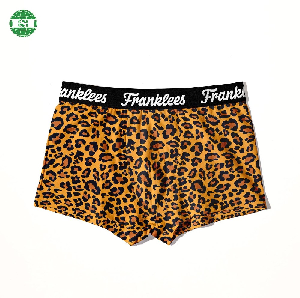 Leopard print underwear customized letters men's trunks