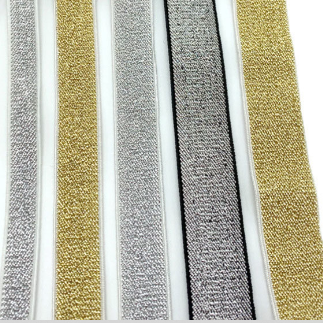 Metallic silver gold elastic elastic band