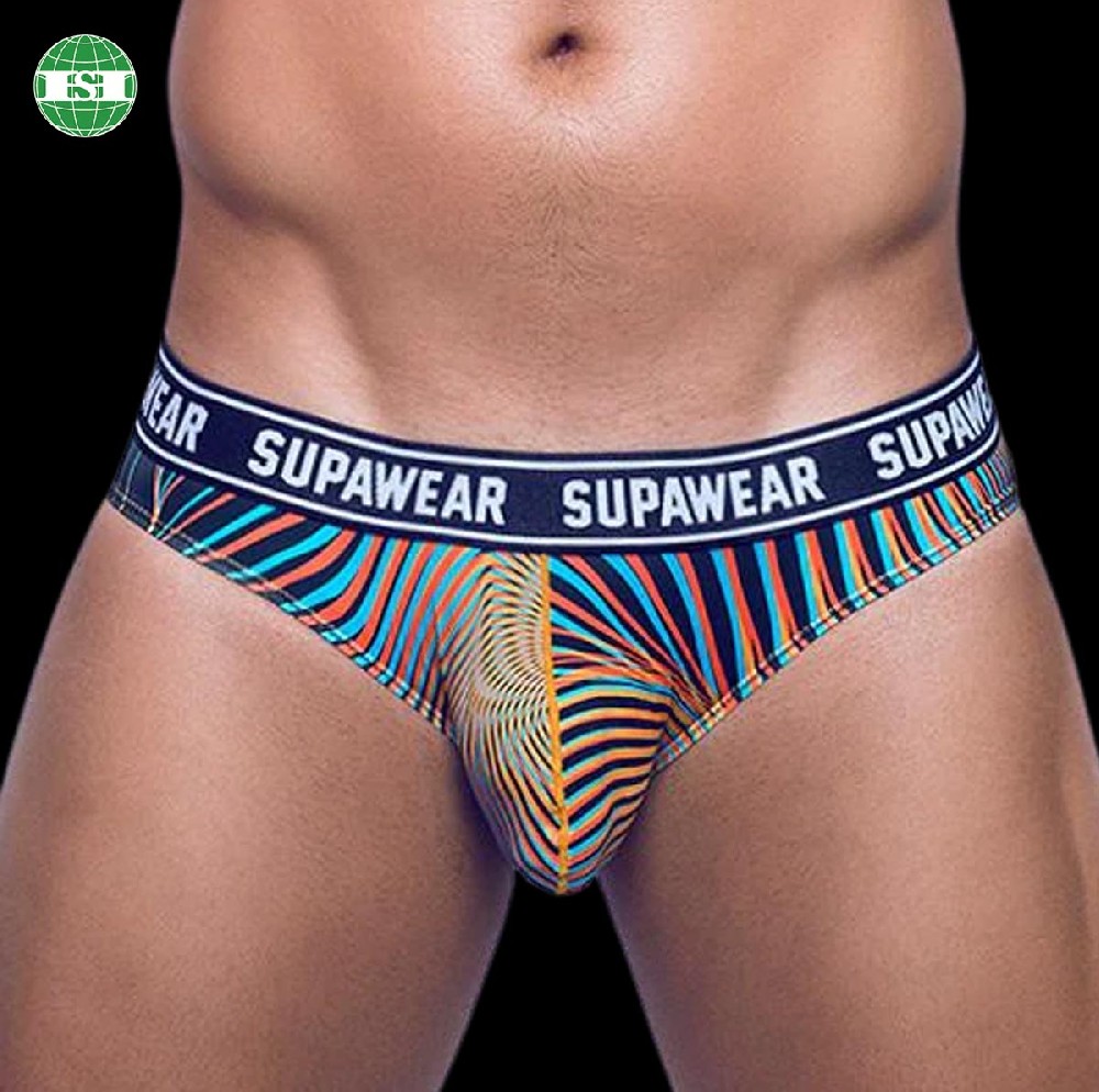 Stripes print men's briefs underwear customised with your own brand name