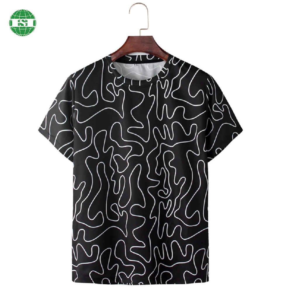 Graphic all over print round neck men's T-shirt full customization with your own tech pack