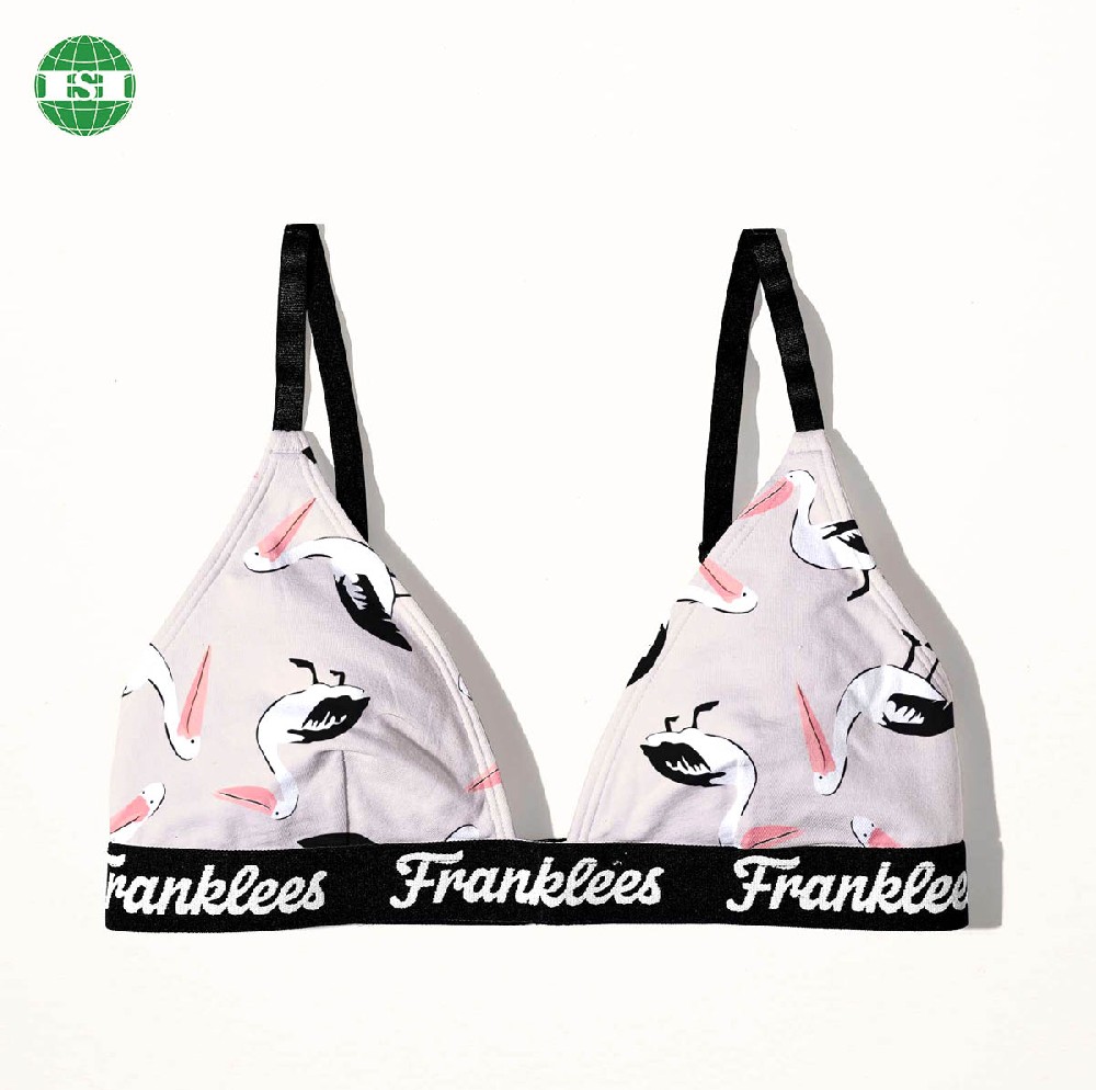 Graphic print women's triangle bra customised with your own logo