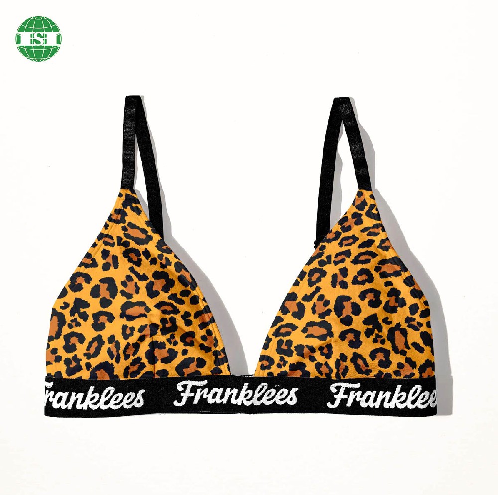Leopard print triangle bra for women fully customized with your own tech pack