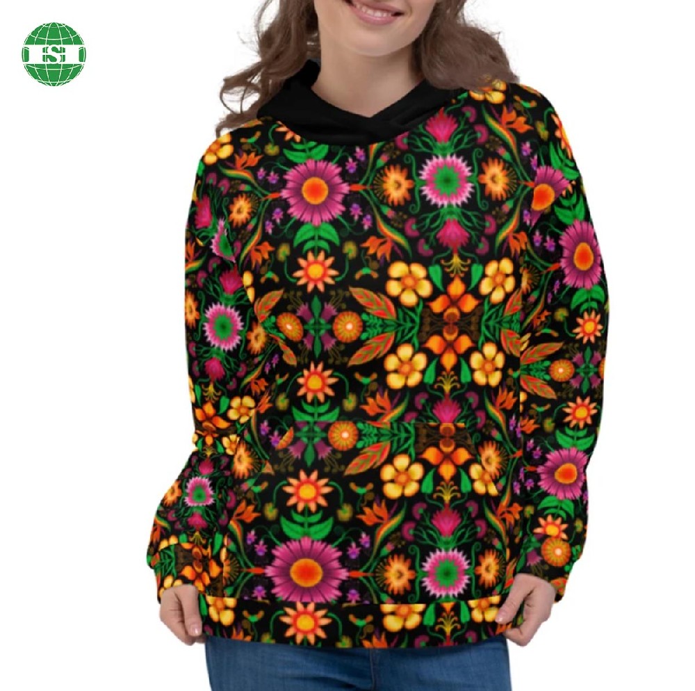 Floral print hoodies for women customized with your own design