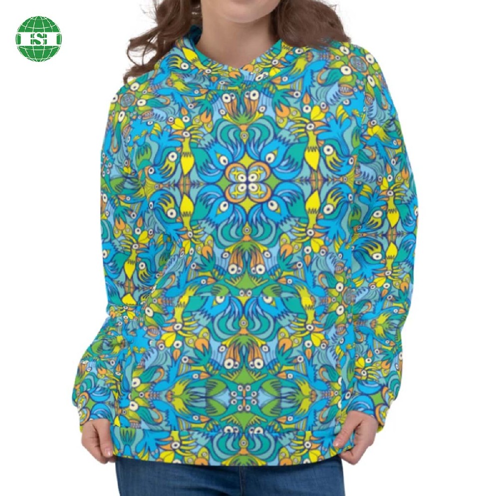 Graphic print pull over hoodies for female full customization with your own tech pack
