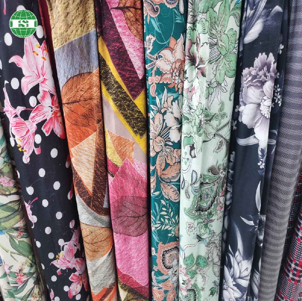 Flowers and leaves designs print fabric for underwear 90% polyester 10%spandex