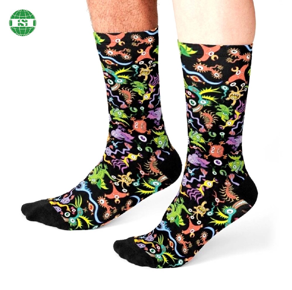 Monster design print socks full customization
