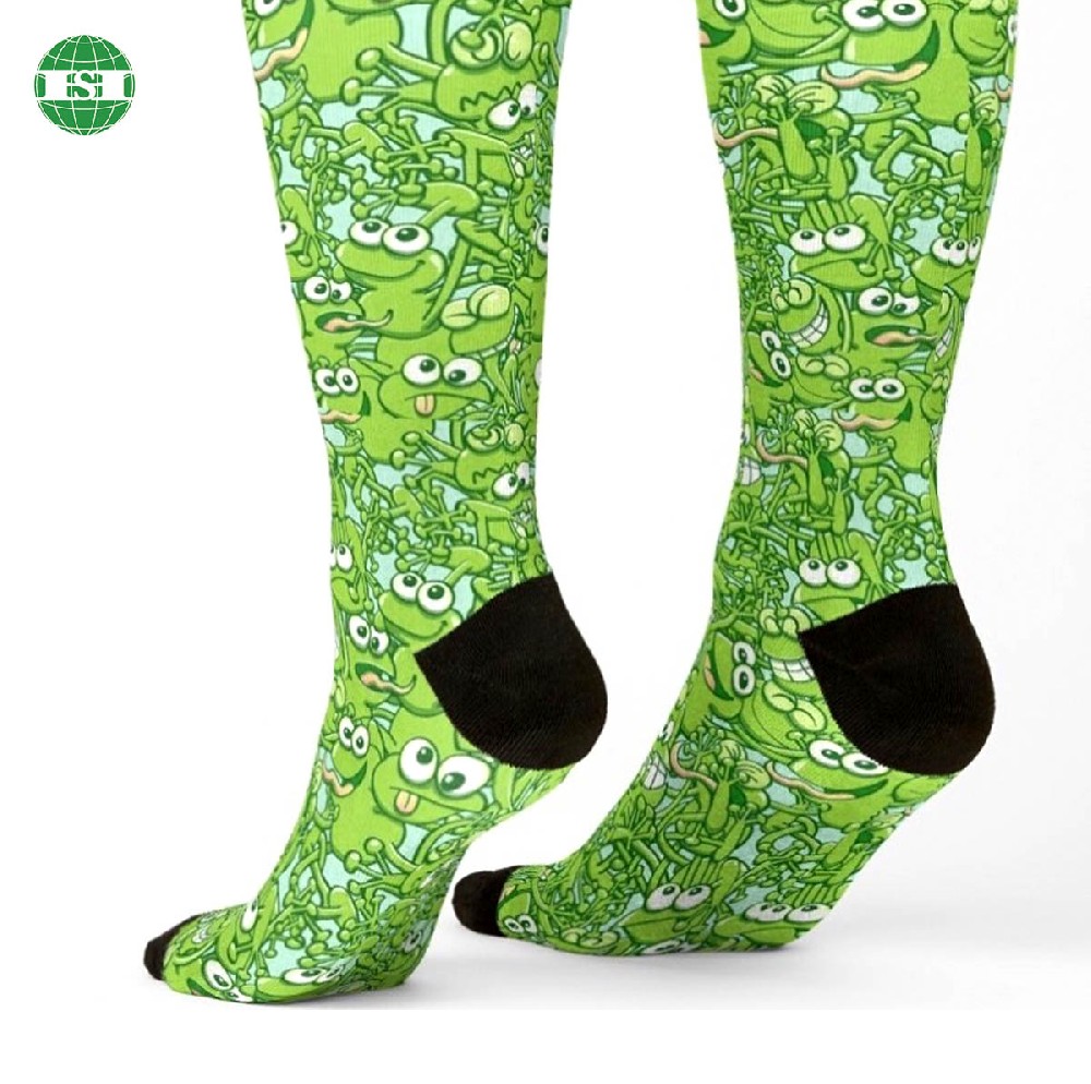 Frog print socks for men or women customized with your own design