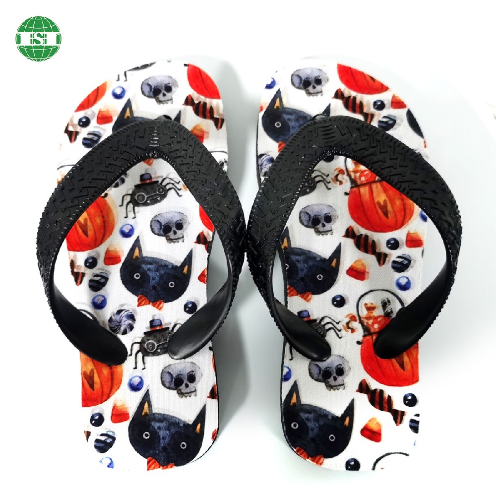 Halloween design print flip flops for kids and adults customized with your own design
