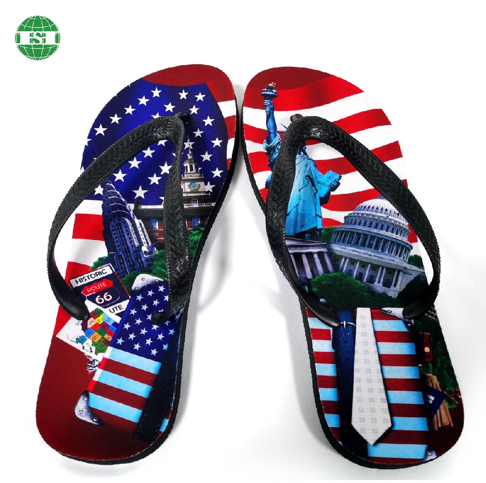 US style print rubber flip flops full customization and one-stop-service