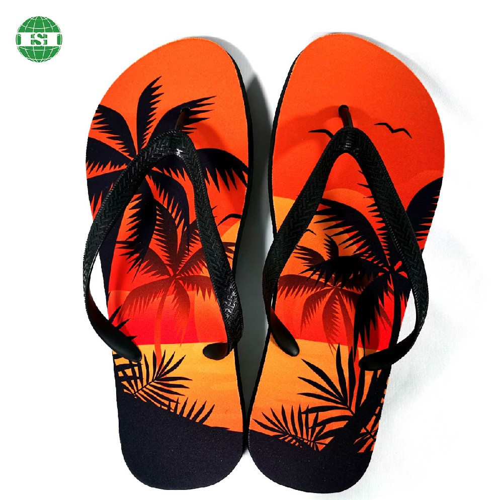 Customized design Coconut palm print flip flops