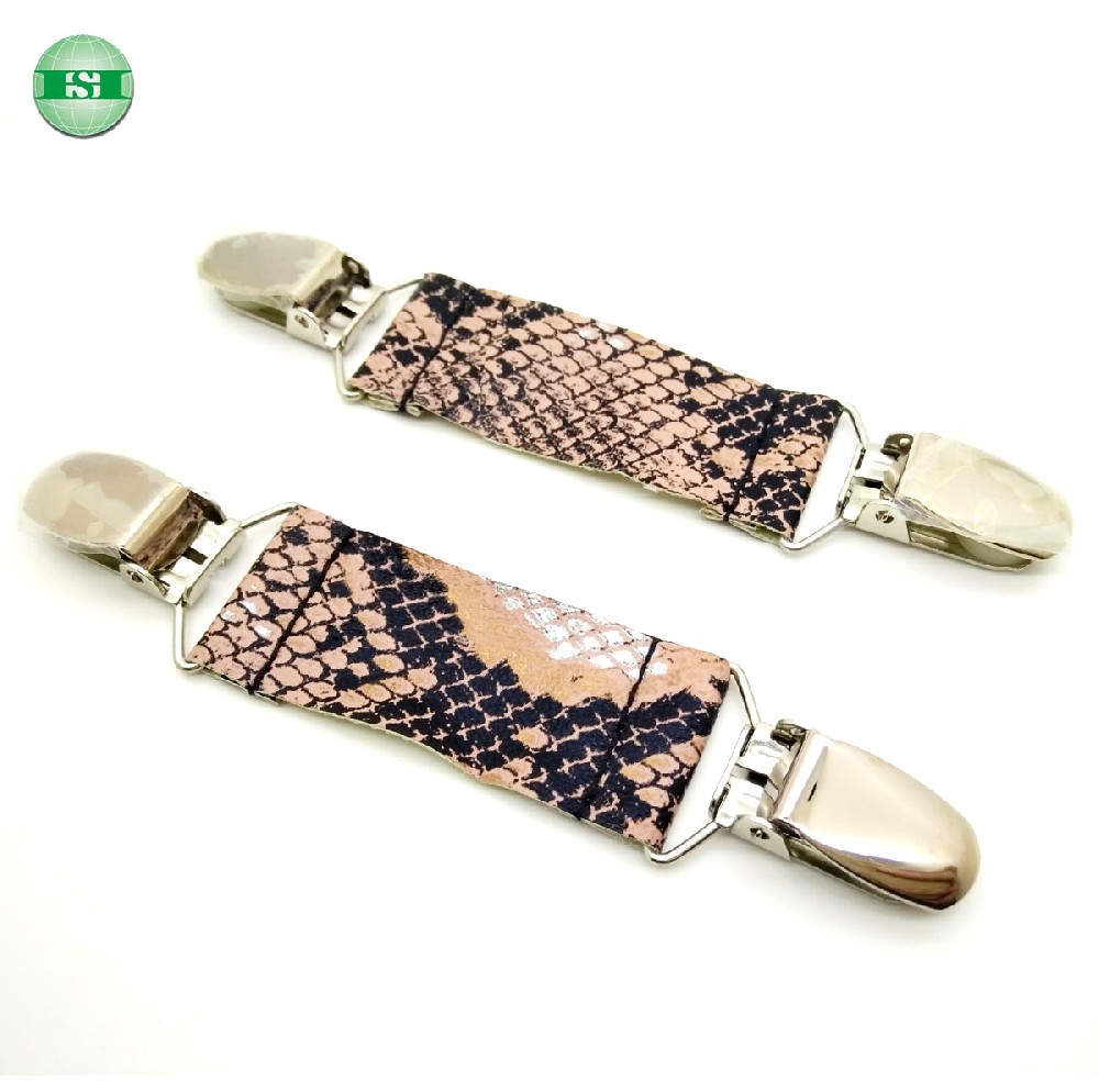 Snakeskin design leather Mitten clips Dress cinch clips