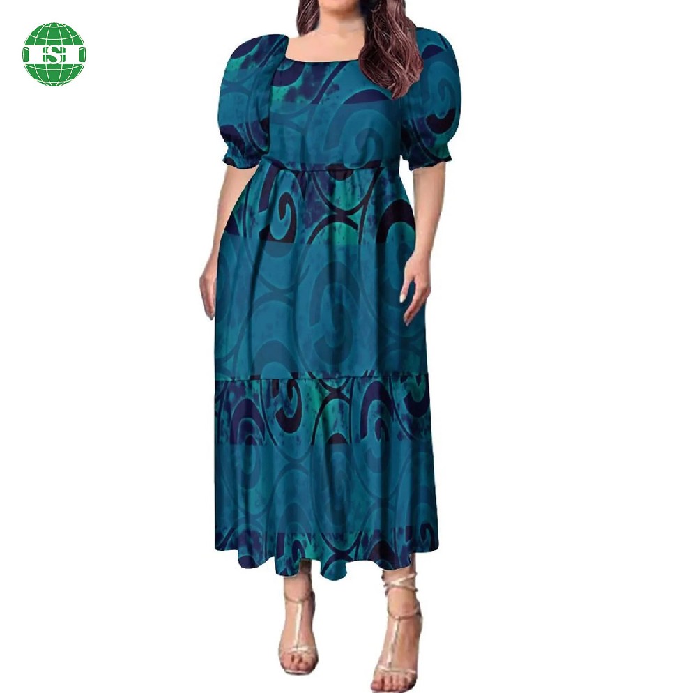 Sublimation all over print plus size dress for female full customization