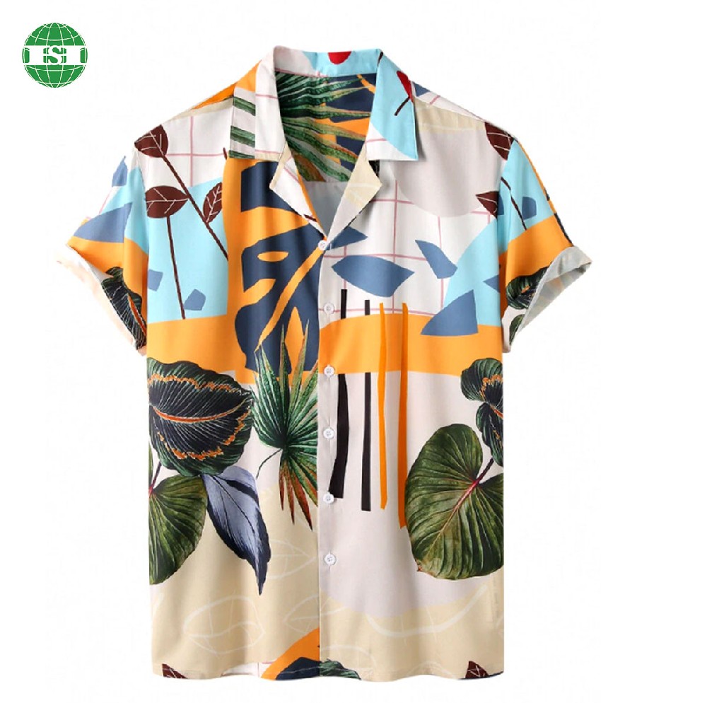 Flower print button up t-shirts unisex size customised design