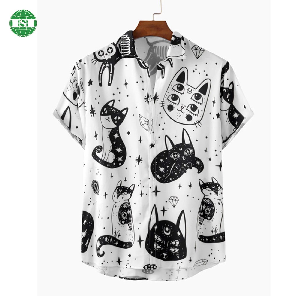 Black cats button up t-shirts unisex full customization
