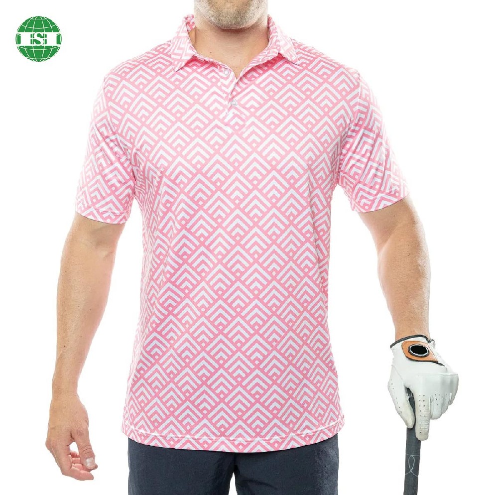 Sublimation all over print men's polo shirts polyester spandex full customization