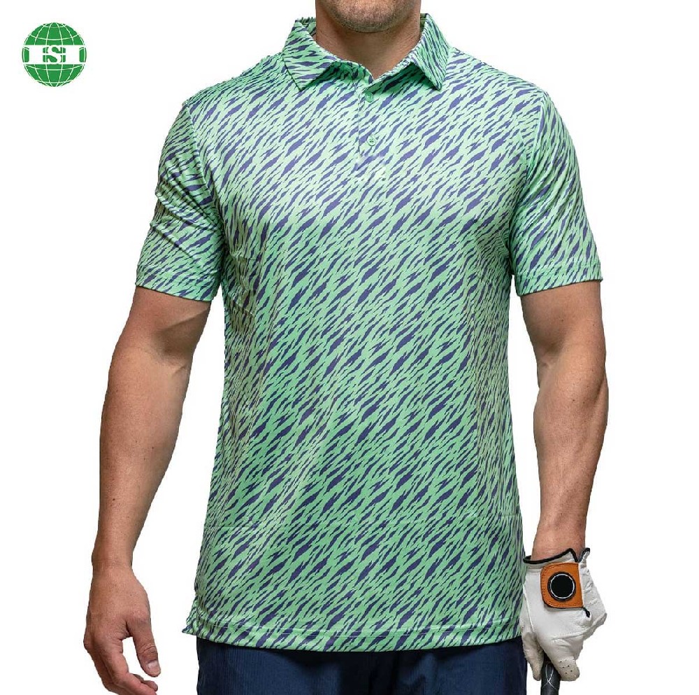 Graphic print men's golf polo shirts full customization