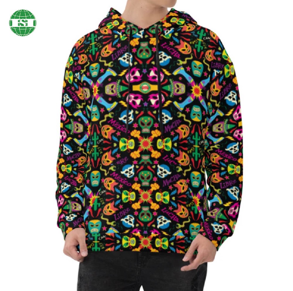 Colorful skull print sweater full customization