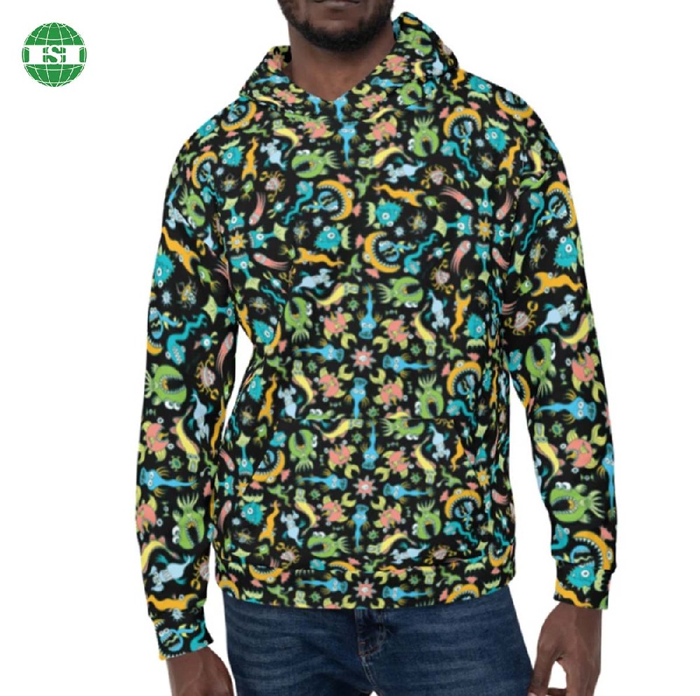 Cartoon monster pattern pull over hoodies customized with your own design