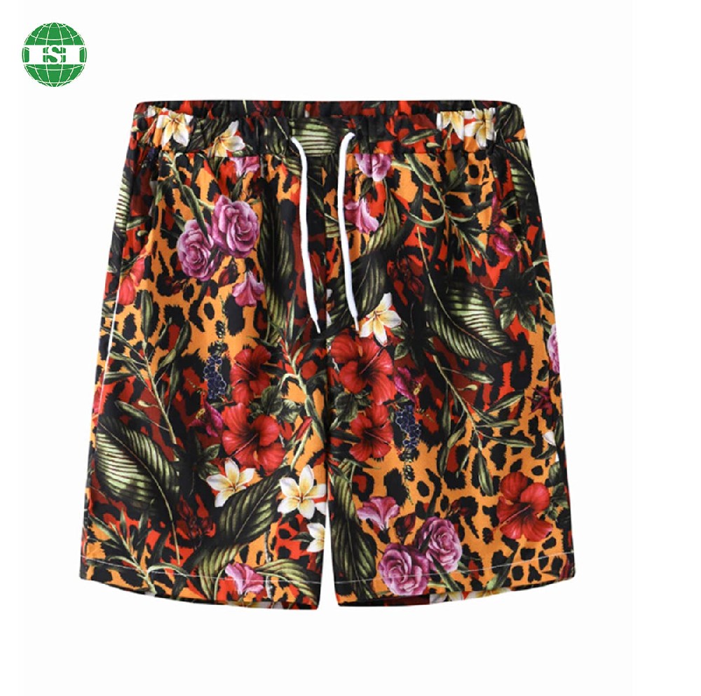 Floral print men's boardshorts with drawstring full customization with your own design