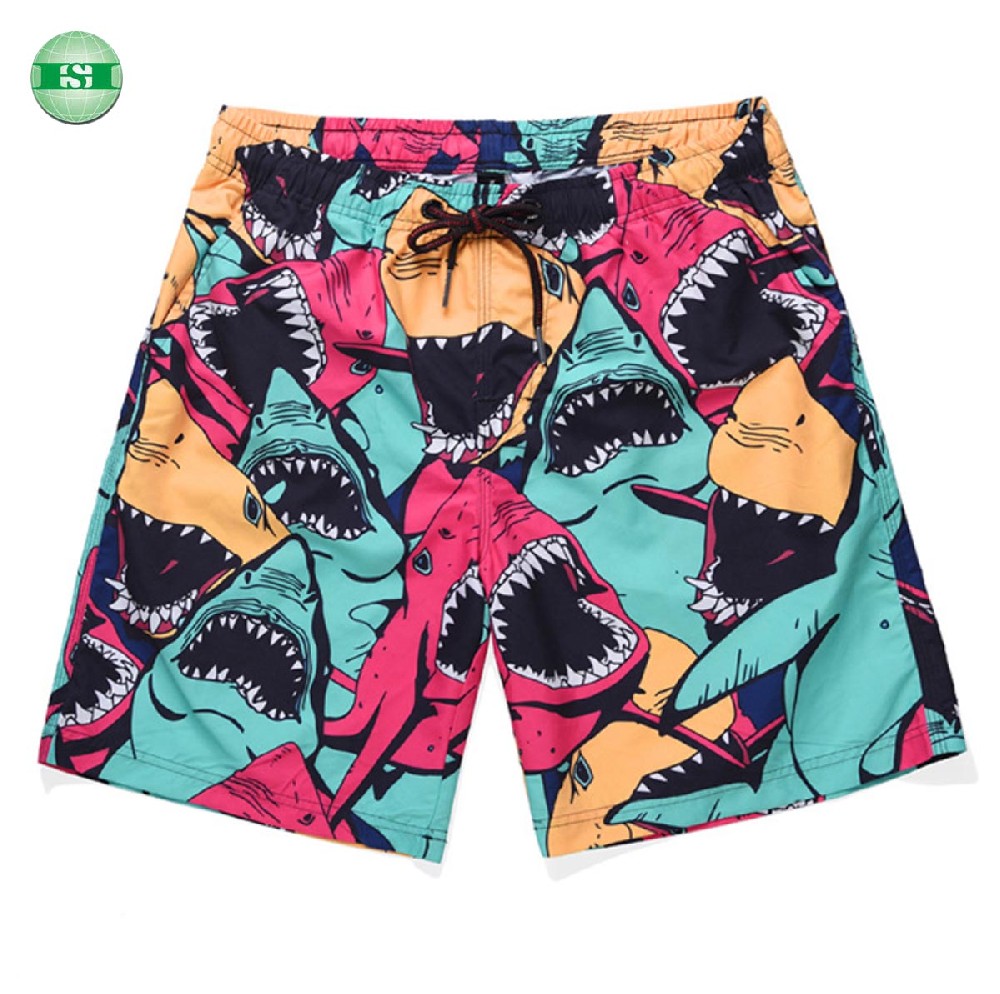 Shark print board shorts for men full customization