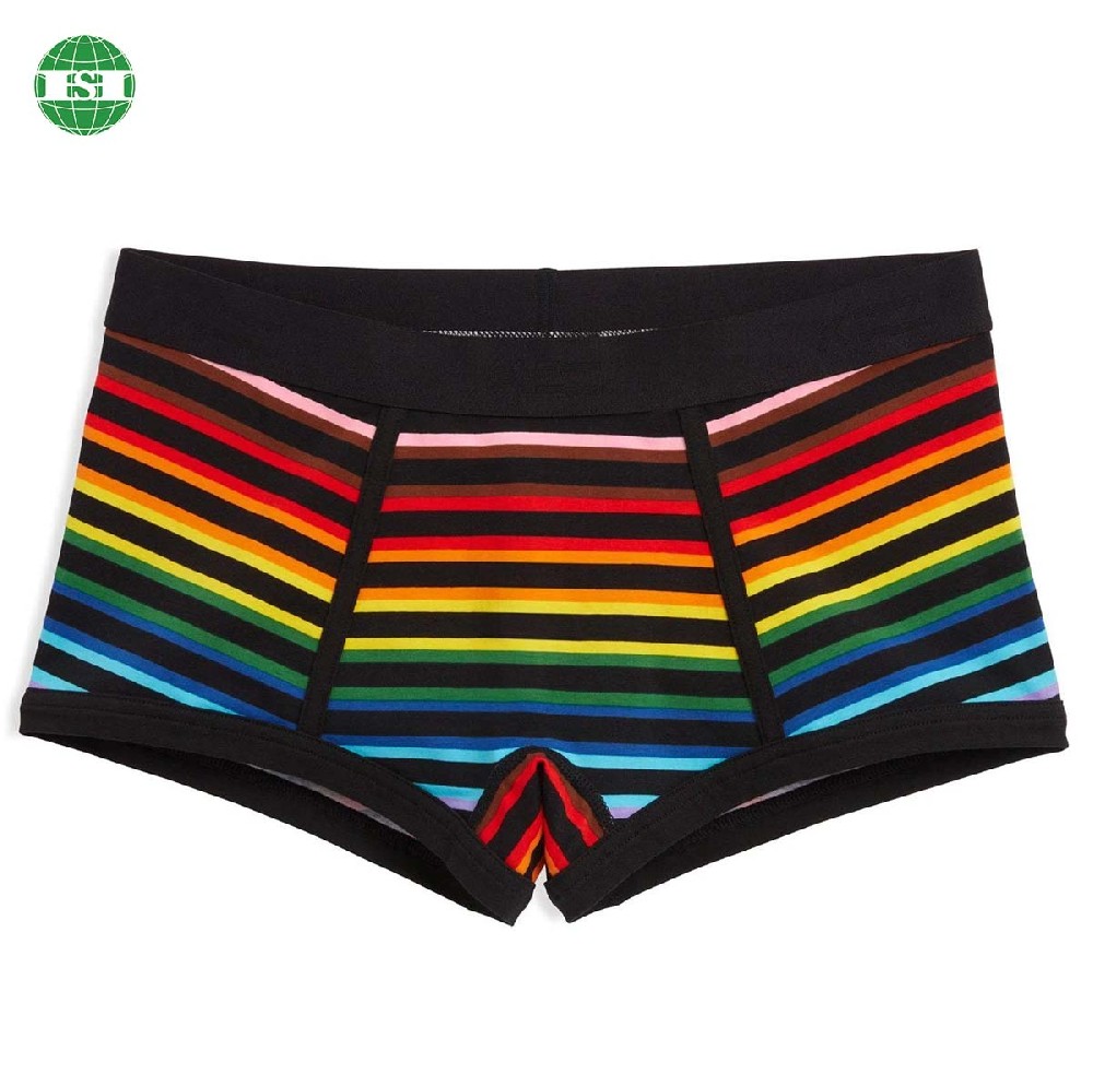 Rainbow color print boy shorts for women customised your logo and design