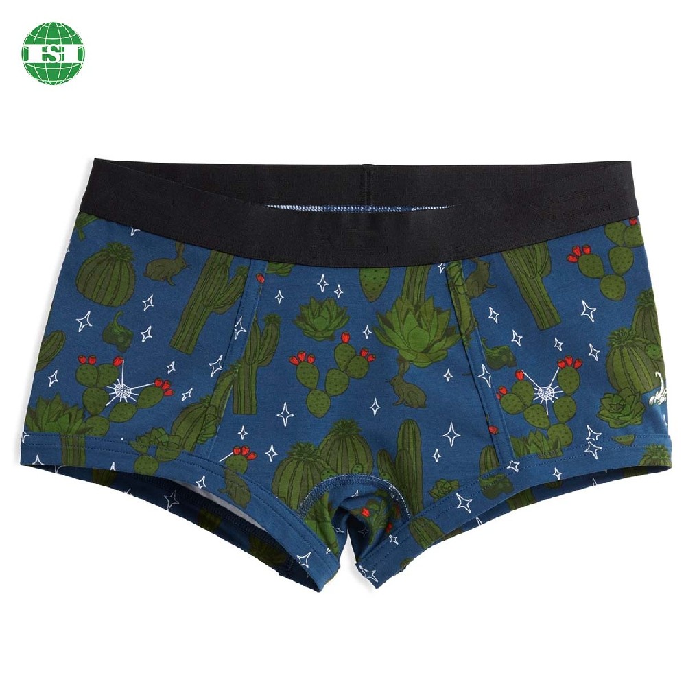 Cactus print boy shorts for women custom made with your own logo and design