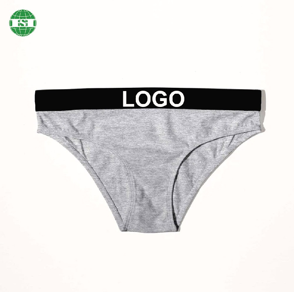 Grey cotton women's panties underwear briefs customize your logo