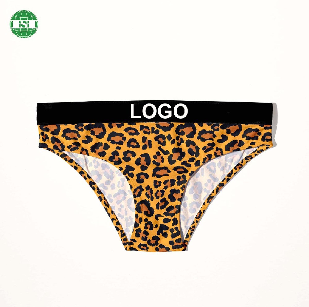 Leopard print briefs underwear for female full customization