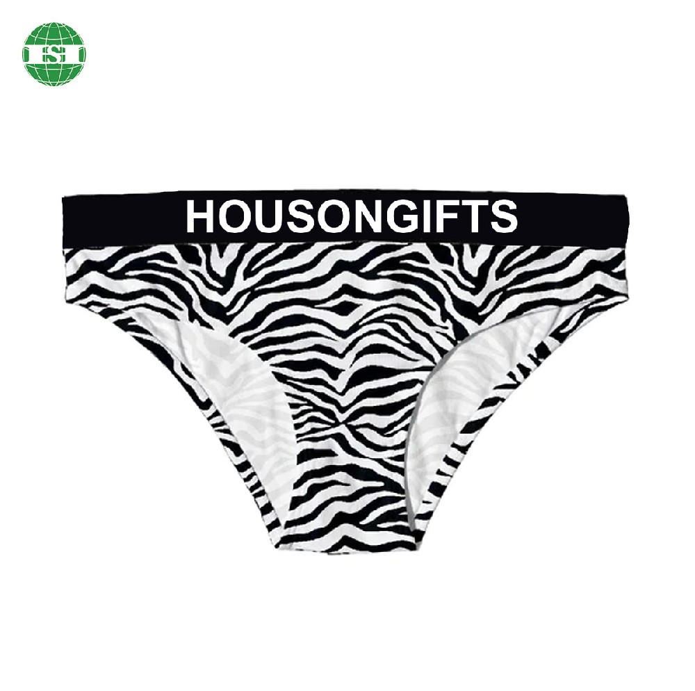 Zebra print women's briefs underwear 95% polyester 5% spandex