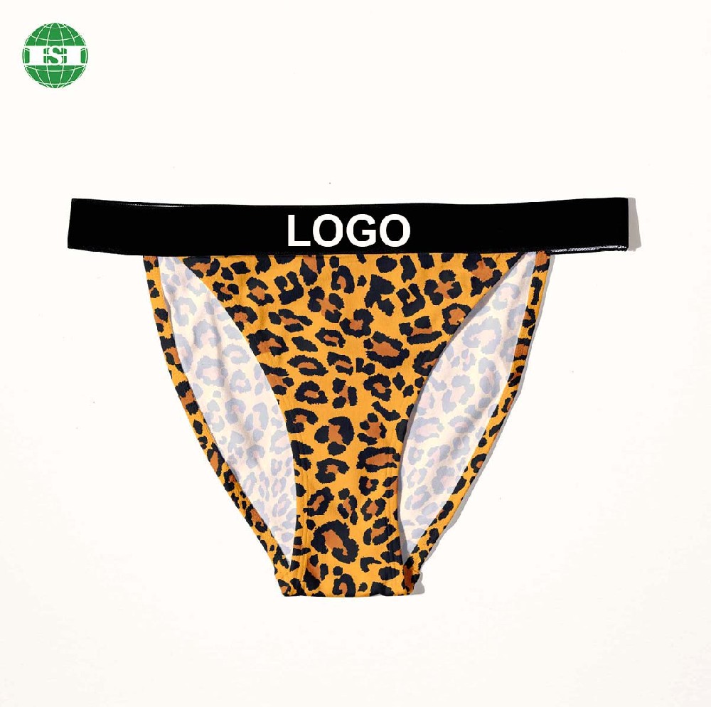 Leopard print women's thongs customize logo