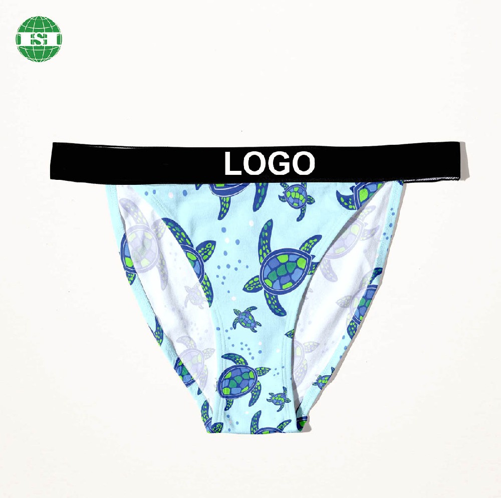 Sea turtle print thongs for female support customization