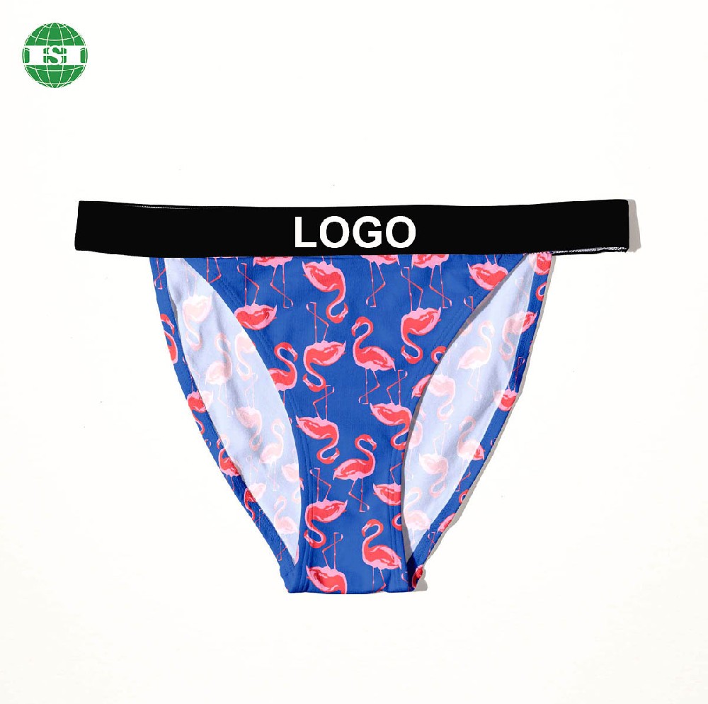 Flamingo print woman's thongs underwear customized with your own logo