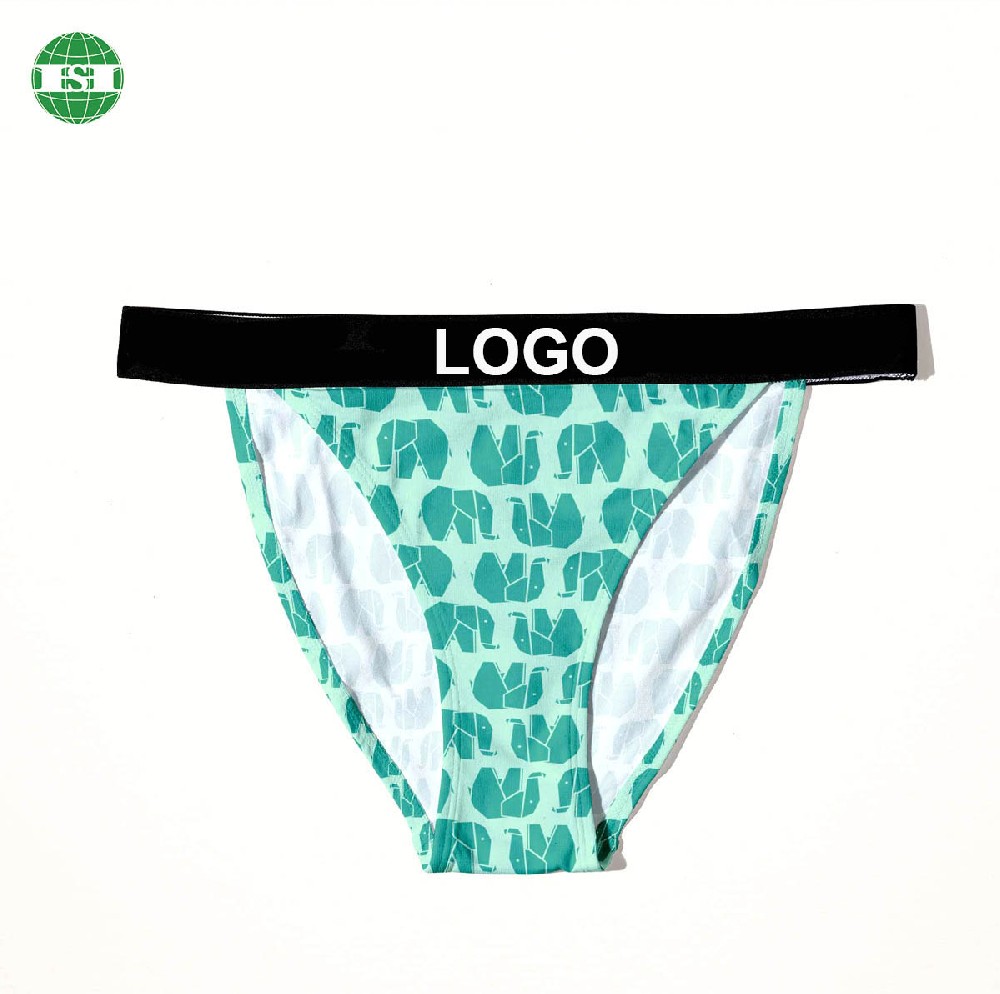 Elephant print female's thongs underwear fully customised with your own tech pack