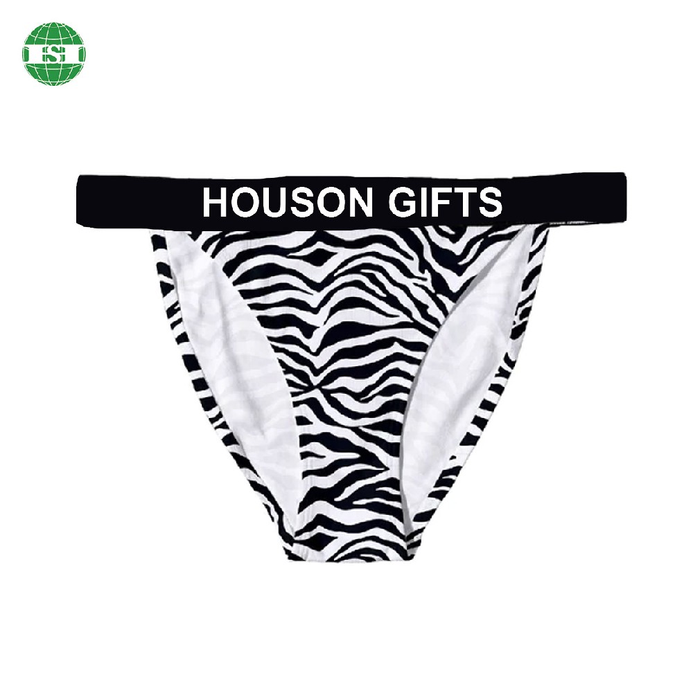 Zebra print women's thongs underwear custom made logo and artwork