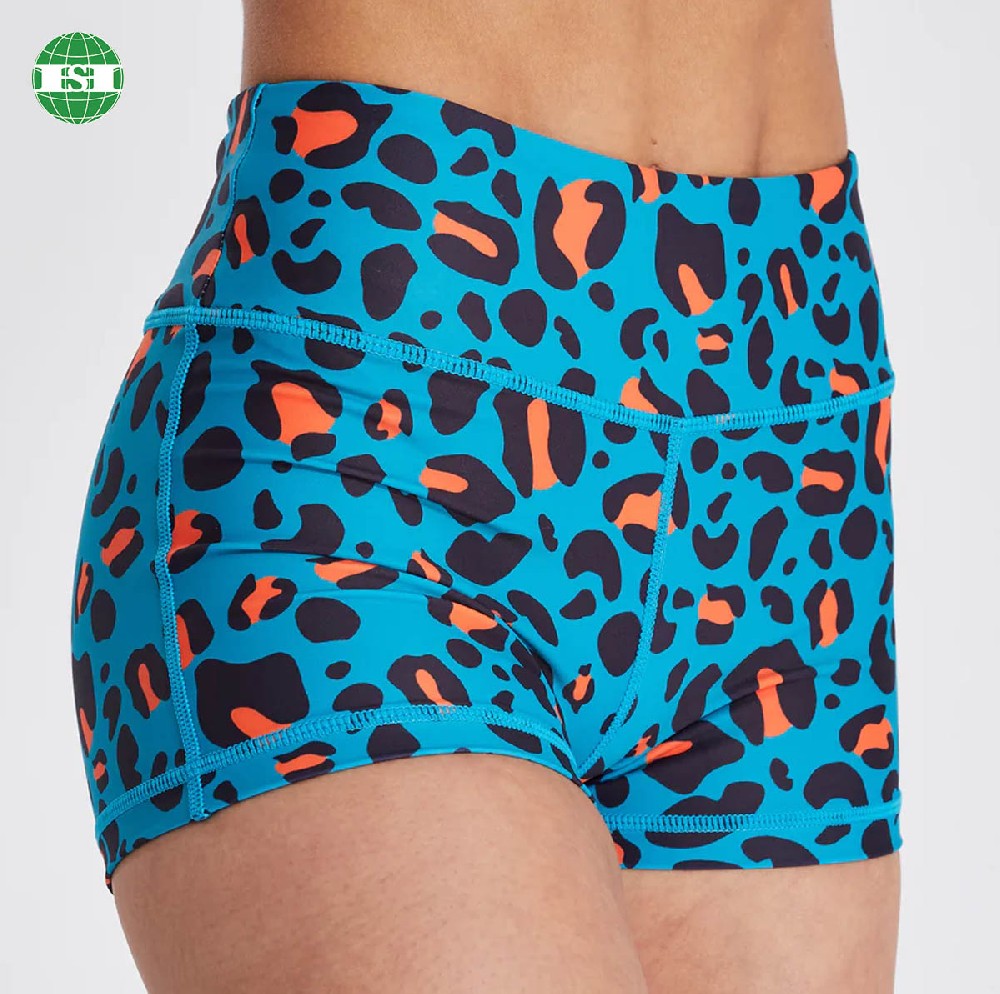 Leopard print leggings boy shorts for women support customization