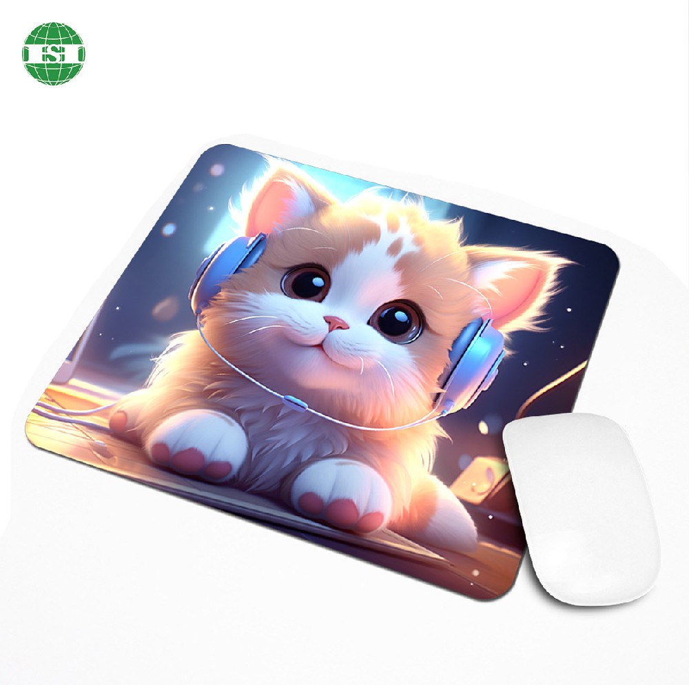 Custom design cute cats print mouse pads square gaming mats rubber desk mat