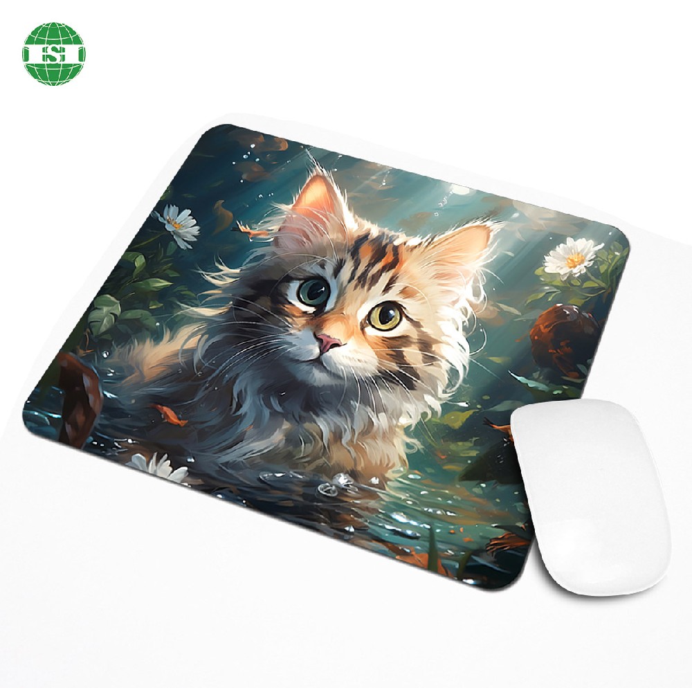 Customised artwork cats design mousepad square gaming mats rubber desk mat