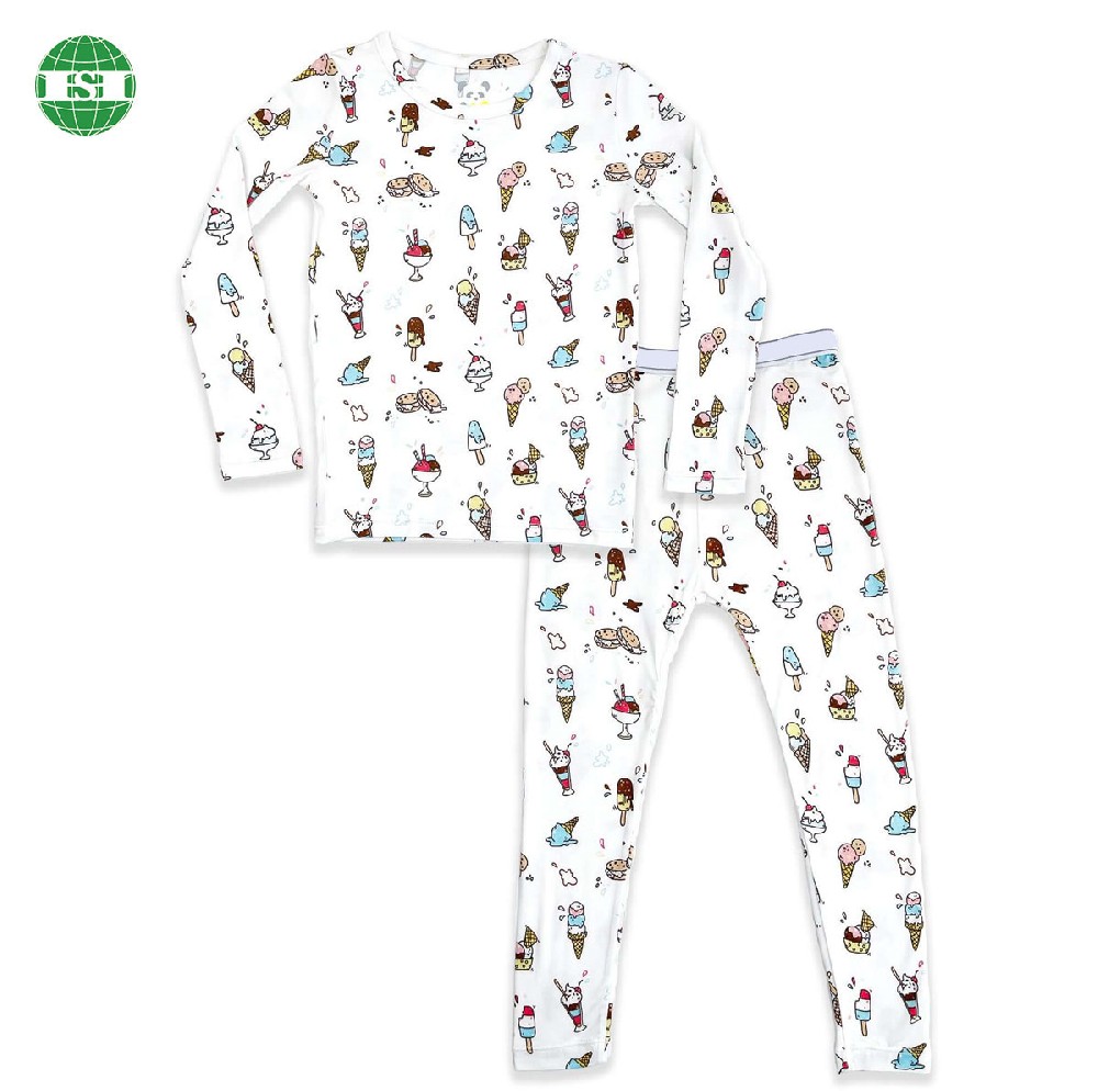 Customised graphic ice cream all over print pajamas for boys and girls