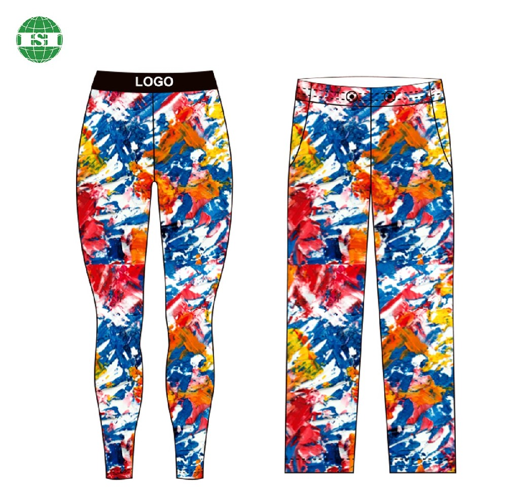 Custom made colorful graffiti print mock up leggings lounge pants